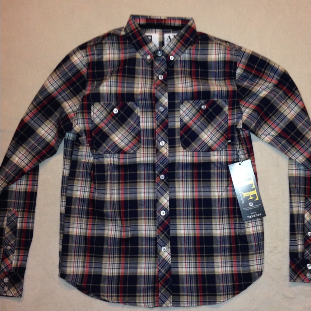 Analog XS Performance Flannel Plaid SB Shirt New - Picture 3 of 3
